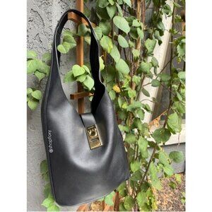 Salvatore Ferragamo Archive Gancio Black Leather Hobo